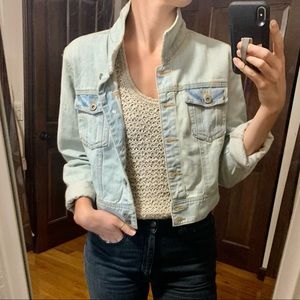 Light Wash Crop Jean Jacket